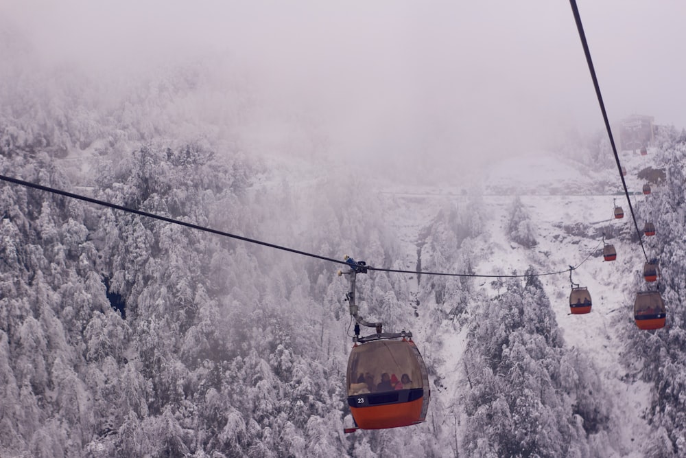 a group of people on a ski lift