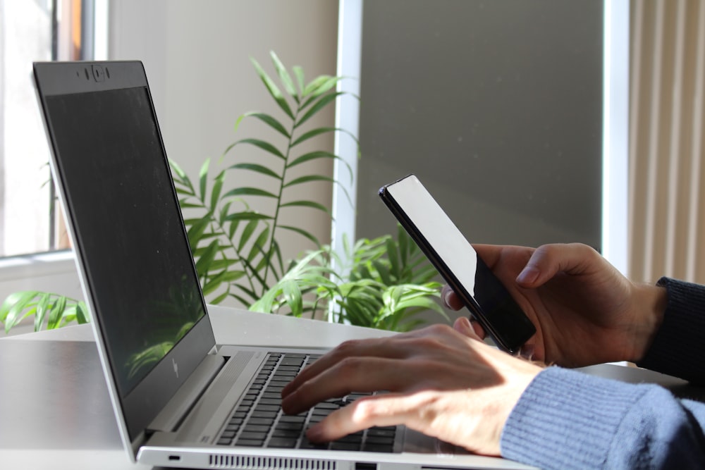 a person using a laptop