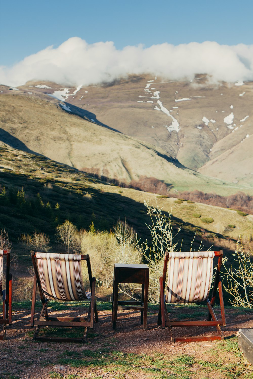 chairs on a hill