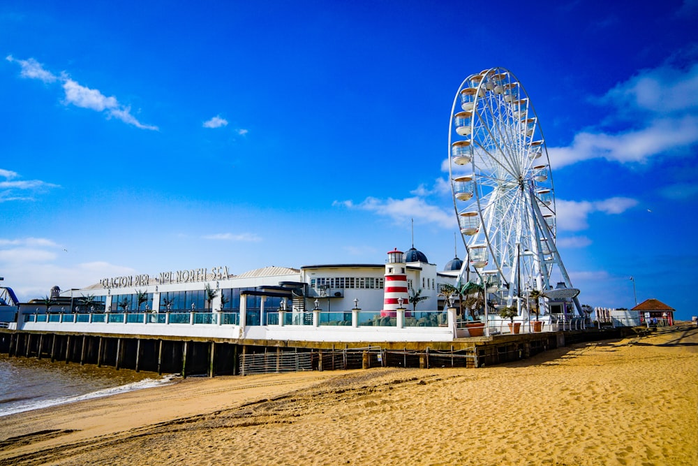 a ferris wheel on a beach