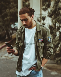 a man looking at his phone
