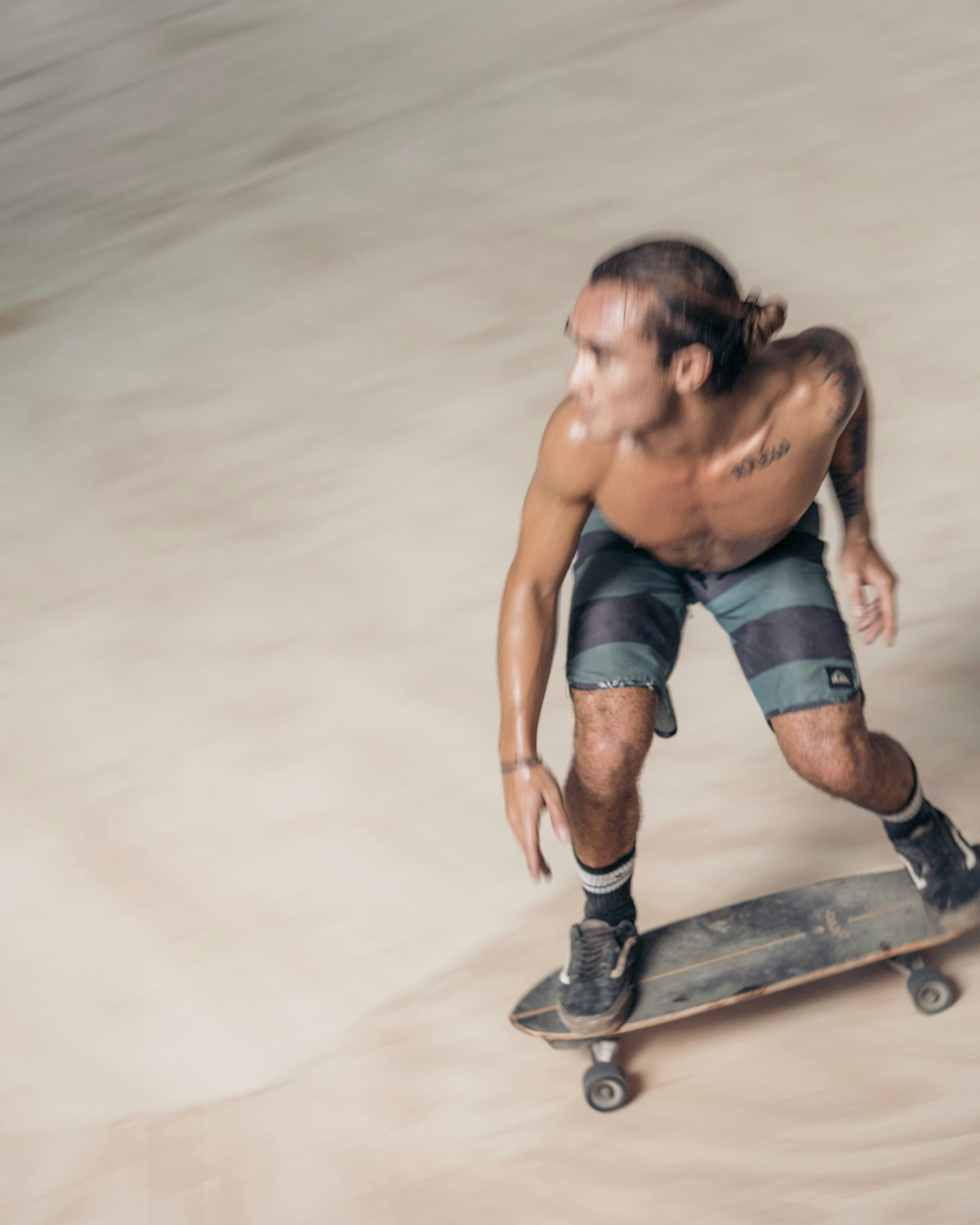 a man riding a skateboard
