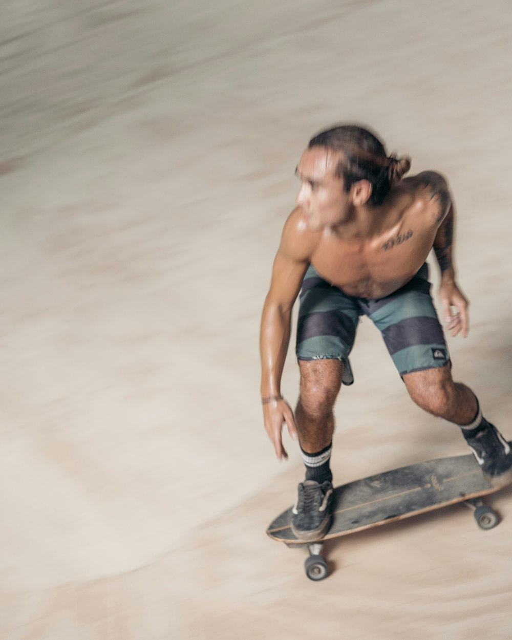 a man riding a skateboard