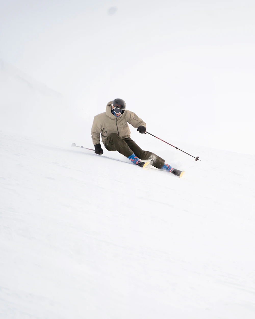 Skier on a groomed run