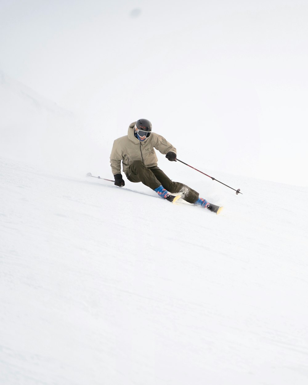 a man skiing down a mountain