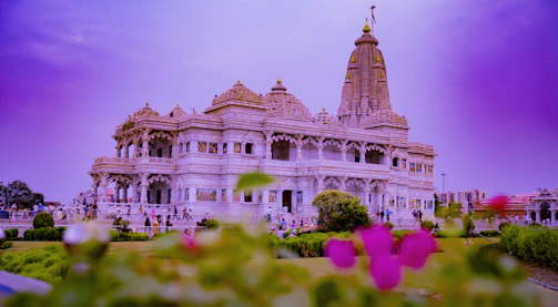 a large building with Prem Mandir Vrindavan