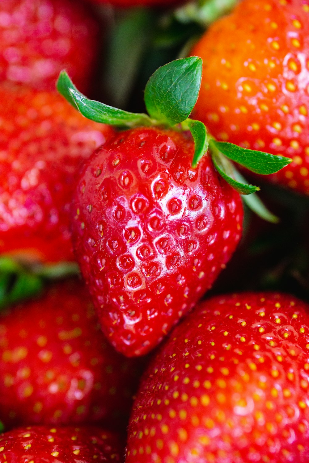 a group of strawberries