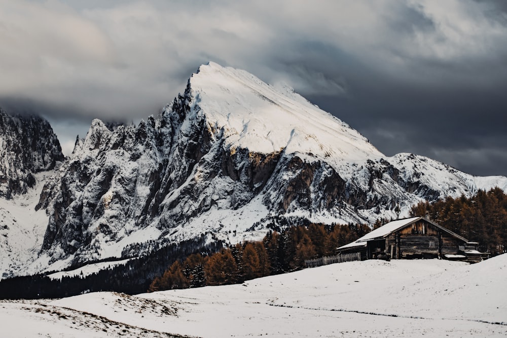 a house in the snow