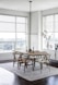 a dining room table with chairs