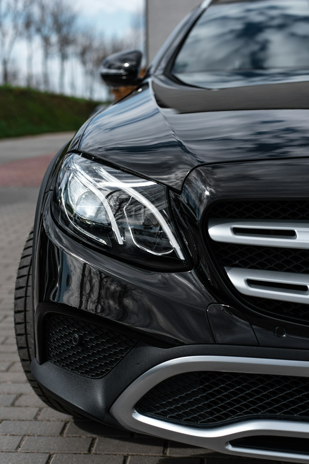 a car with its front facing the camera