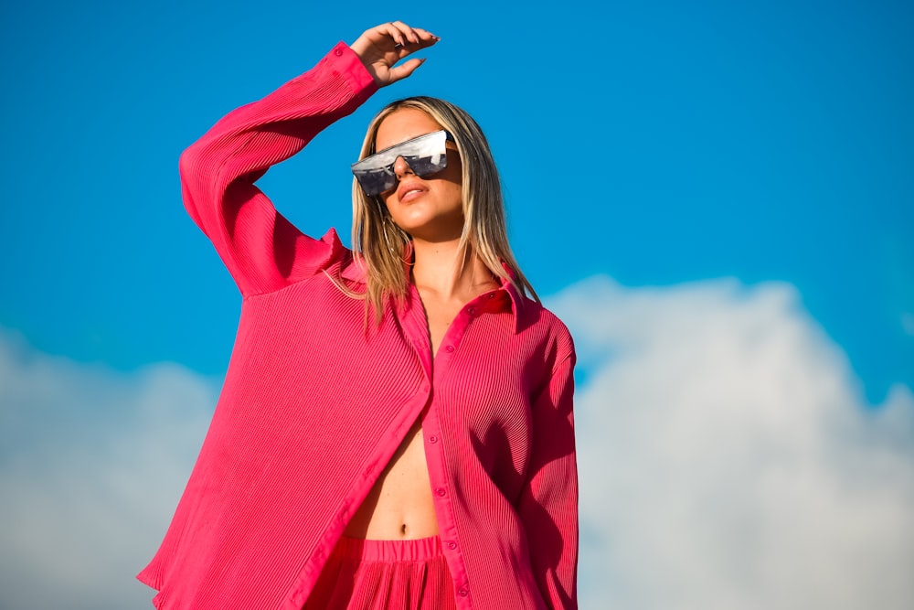 a woman wearing sunglasses