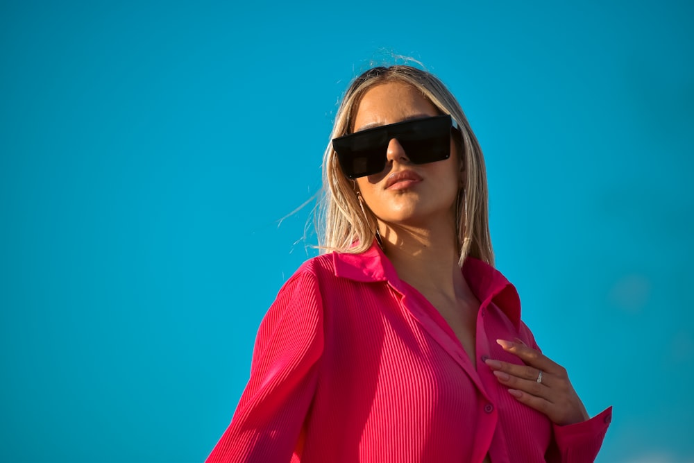 a woman wearing sunglasses