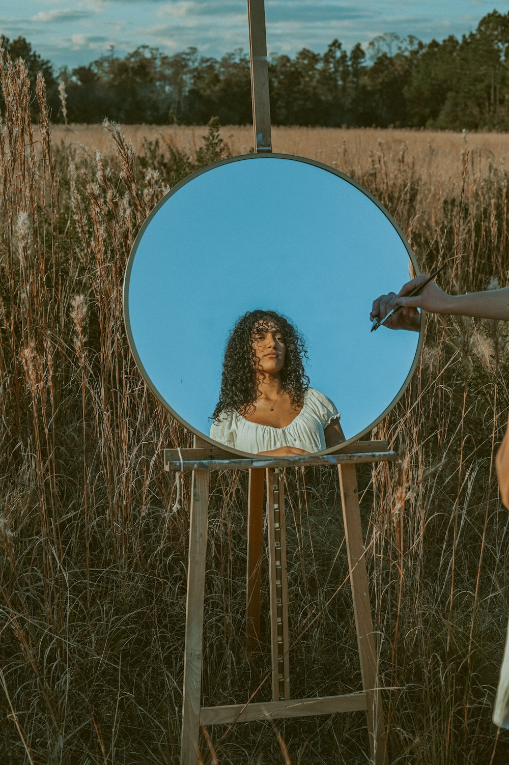 a person standing in a field