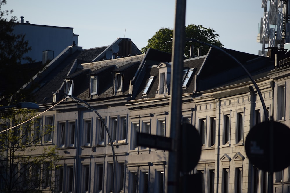 a building with a street light