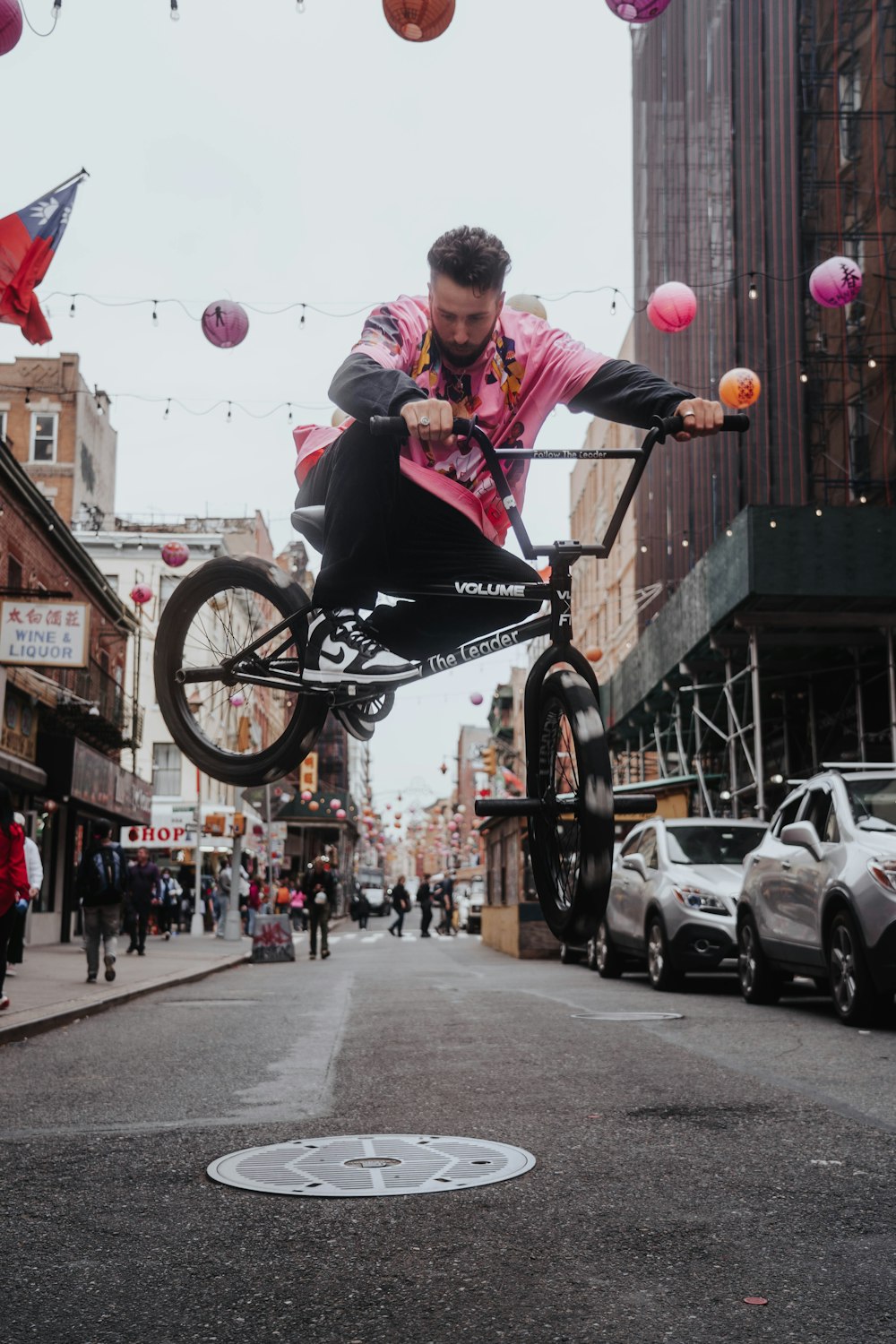 a man on a bicycle