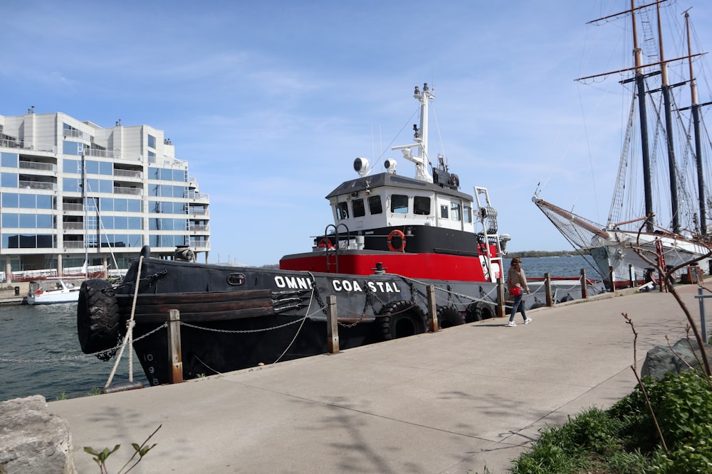 a boat docked at a pier