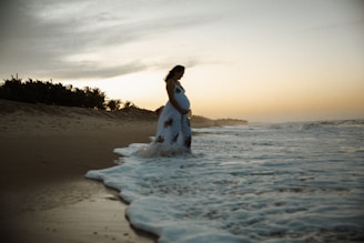 a man standing on a beach