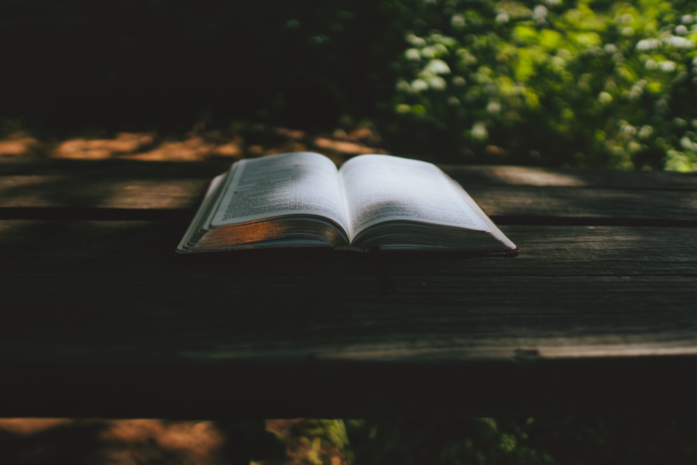 a book open on a table