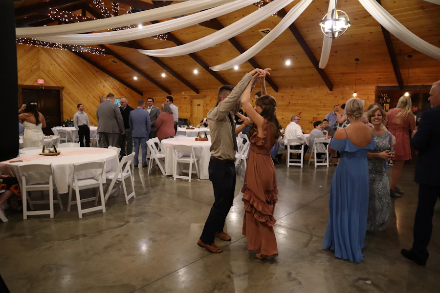 Couple dancing at a reception