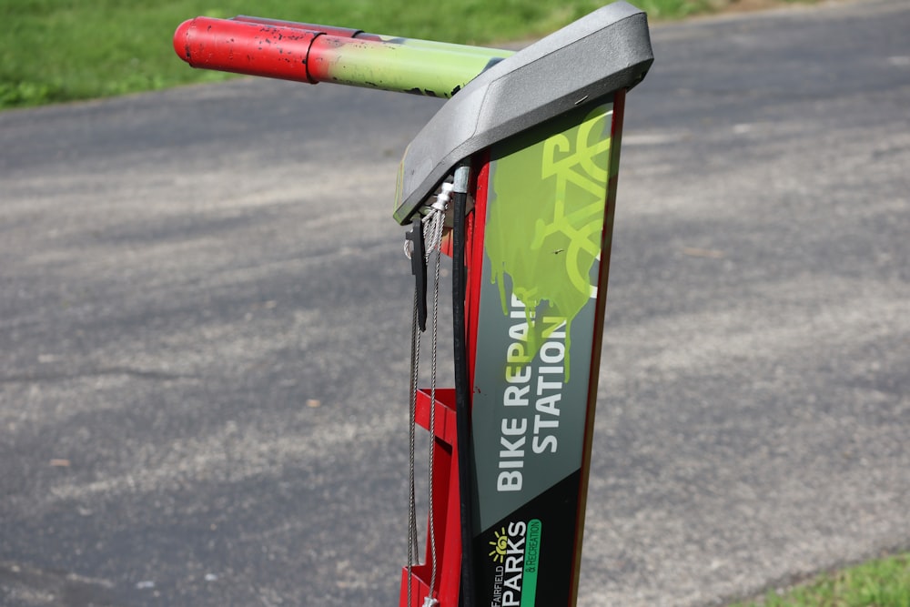 a green and red soda can