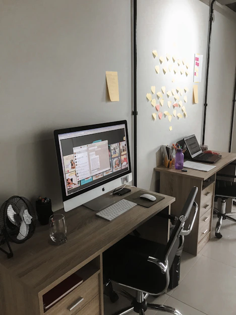 a computer on a desk