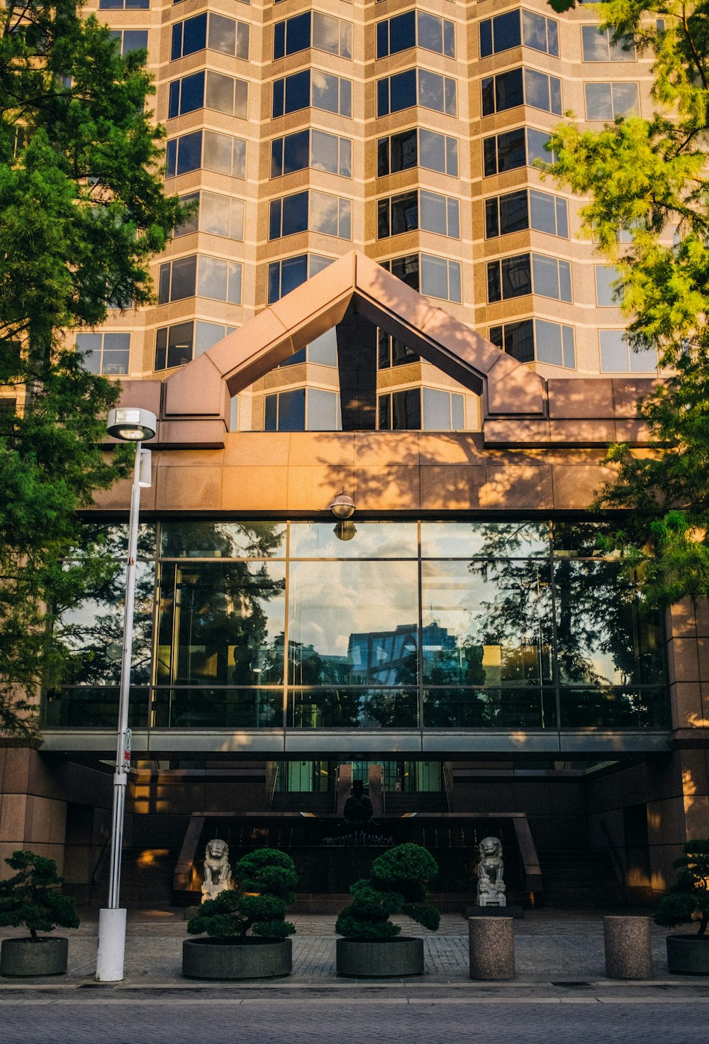 a building with a glass front
