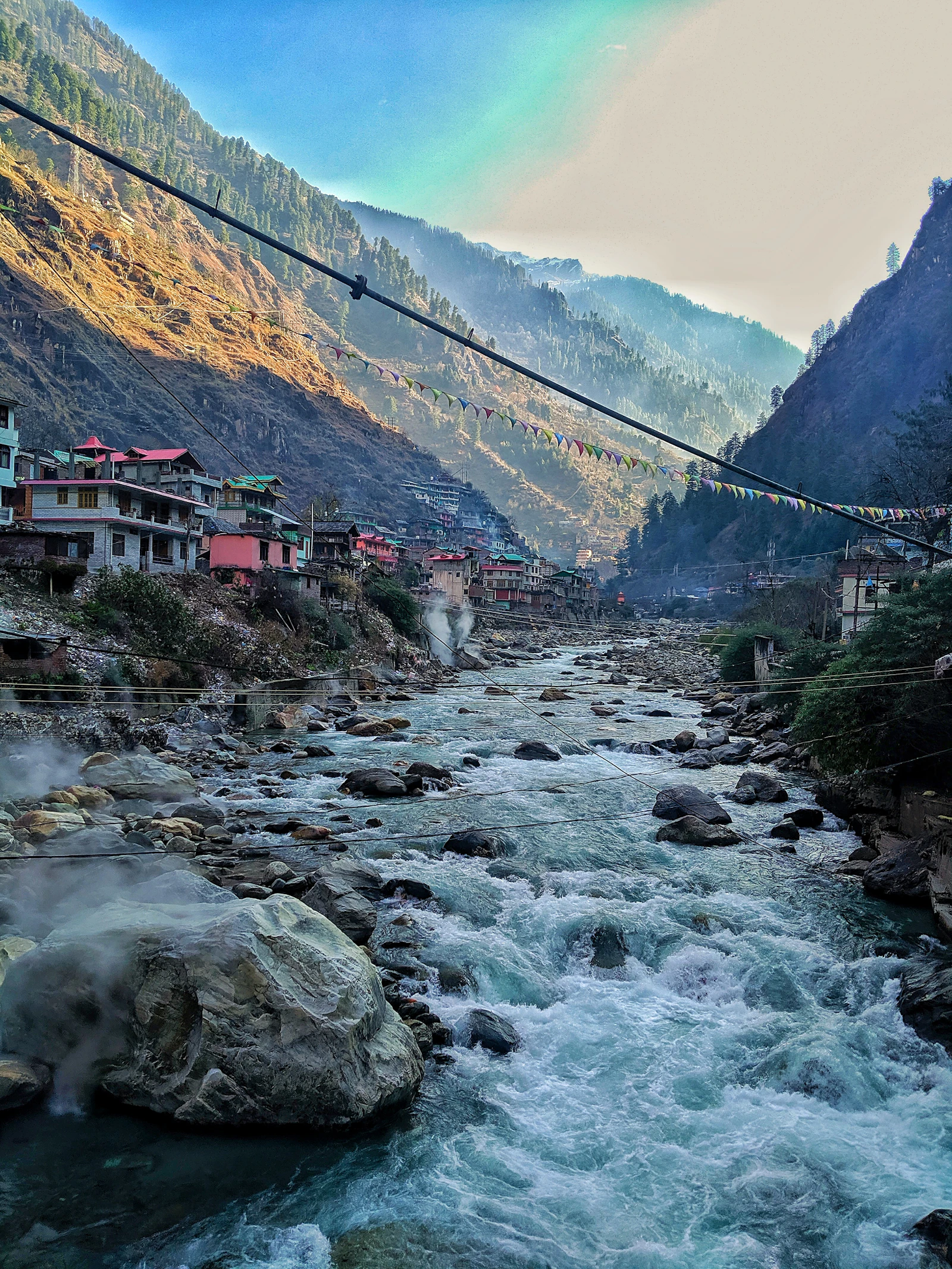 Beas River valley Manali Himachal Pradesh mountains