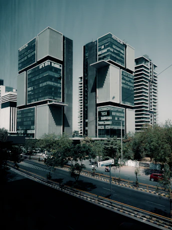a city with tall buildings