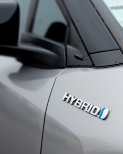 a close up of a car's logo