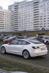 a parking lot with cars