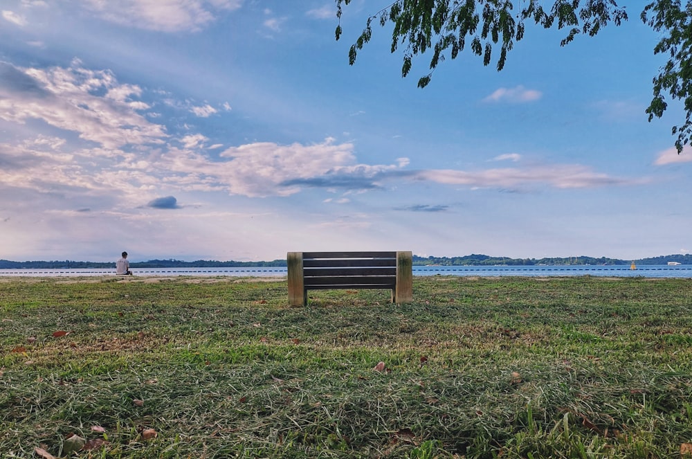 a bench sits unoccupied