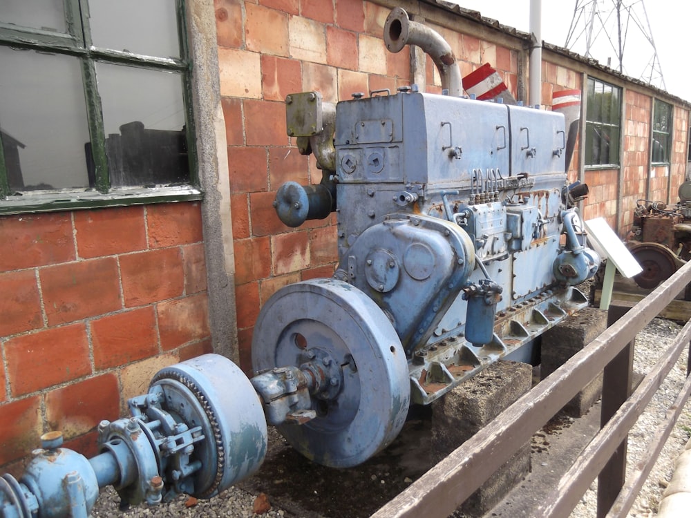 a rusty train engine