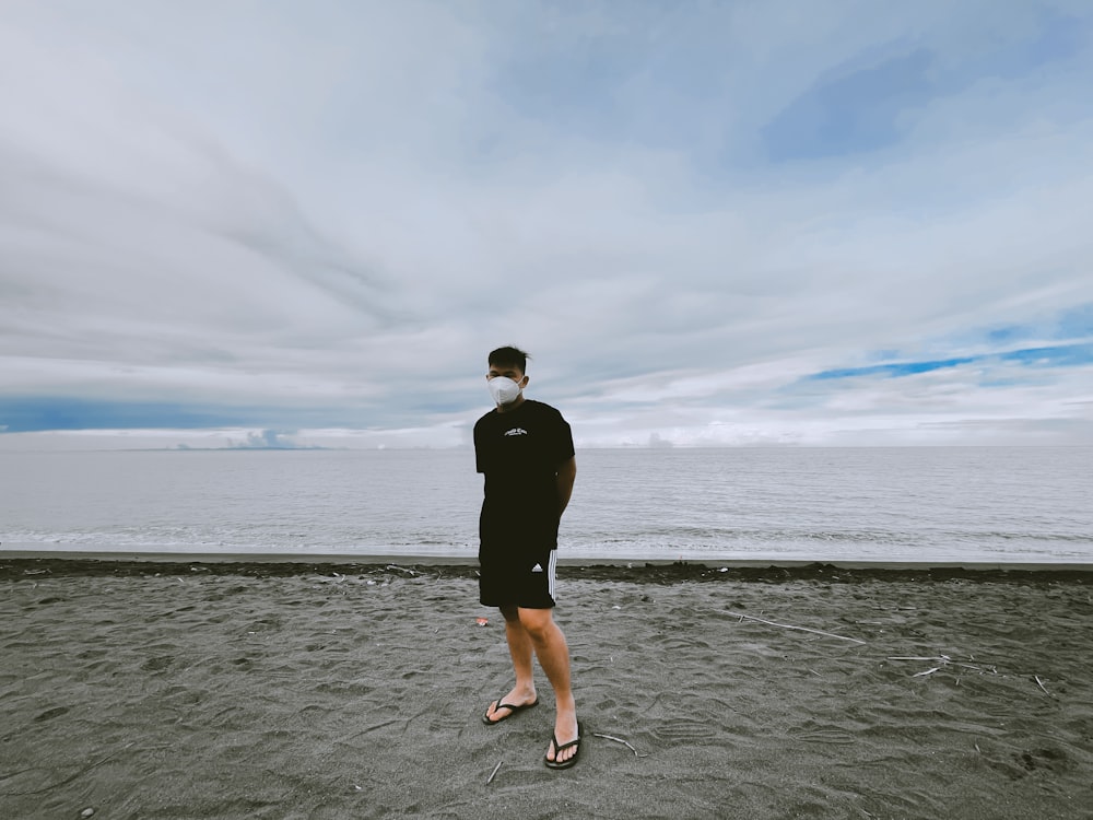 a man standing on a beach