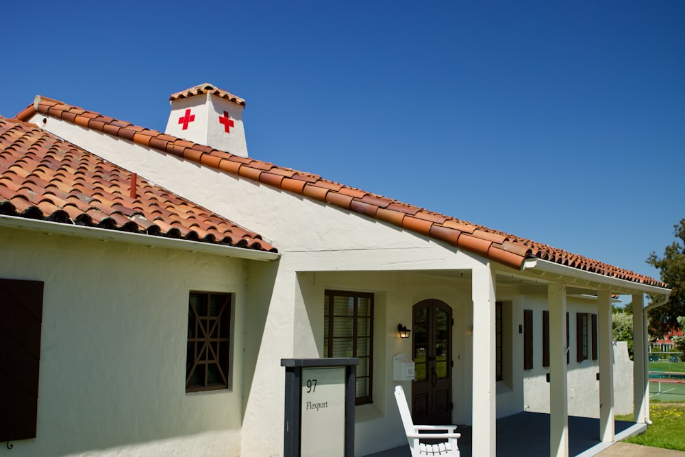 a house with a red roof