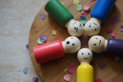 a group of toys on a table