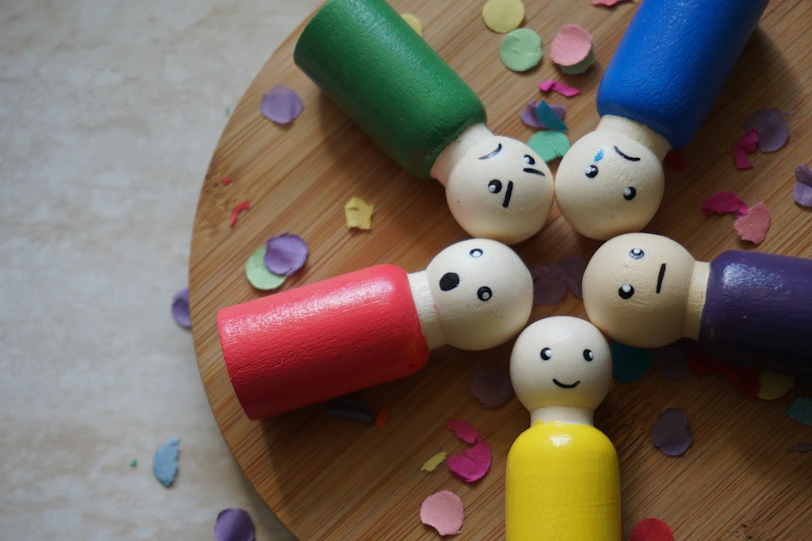 a group of toys on a table