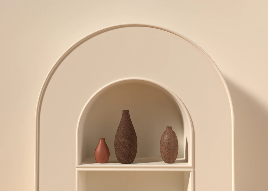 A still life of ceramics and objects, the kind of pieces Thistle & Co. sources