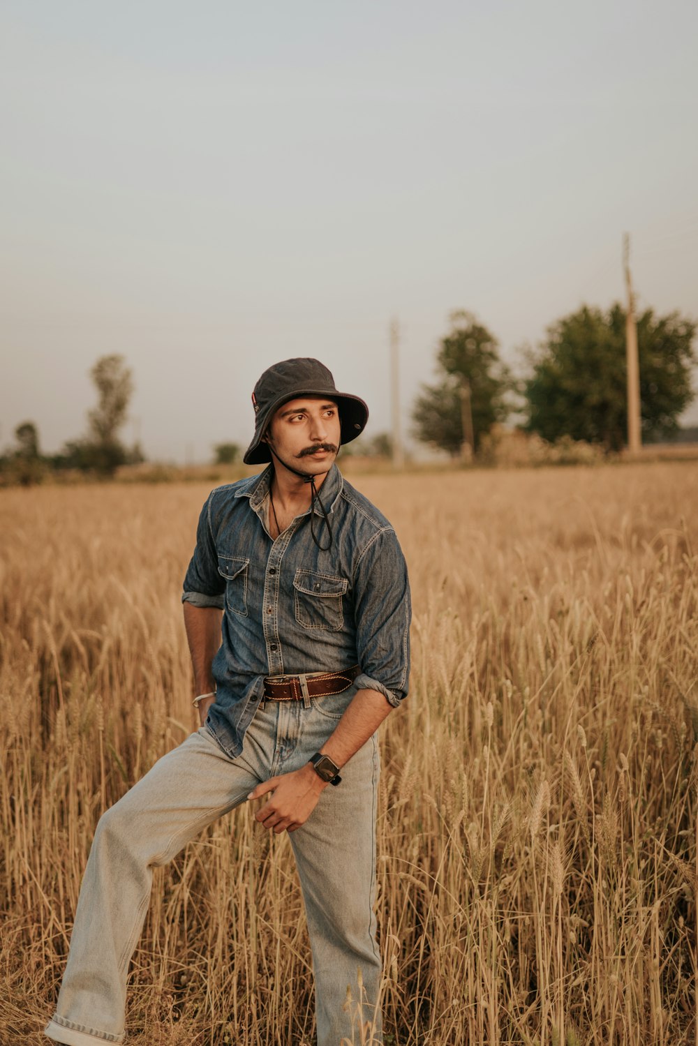 a man standing in a field