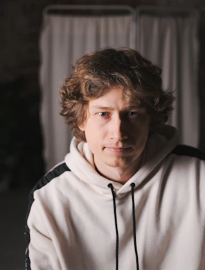 a man with a white shirt