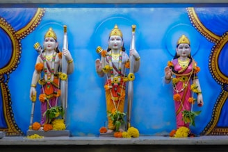 a group of statues