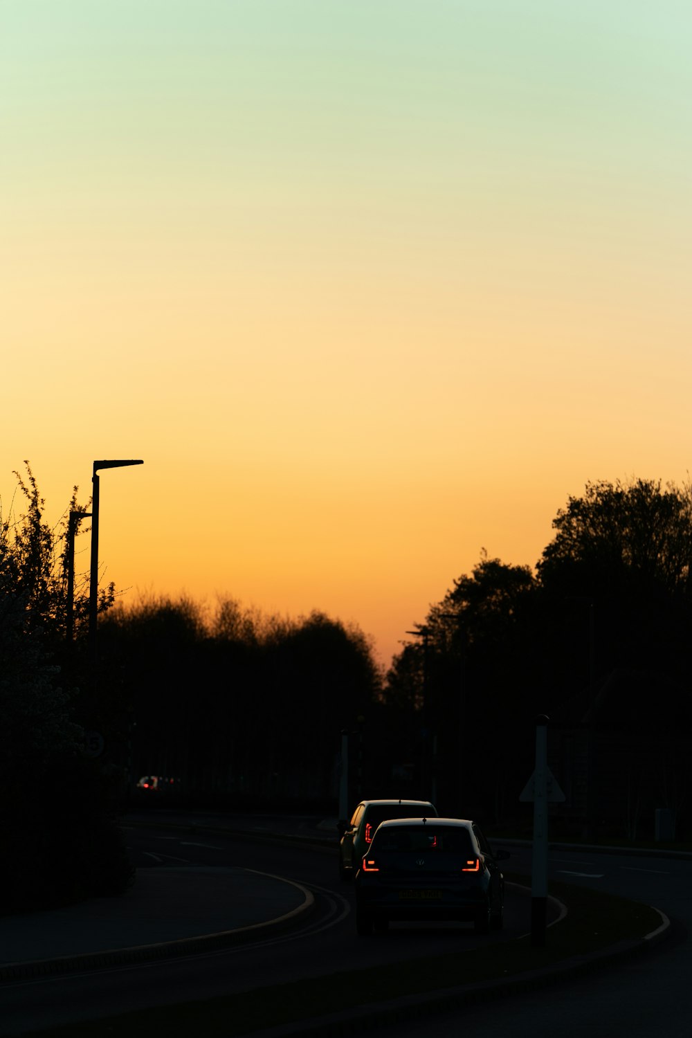 a car driving down a road