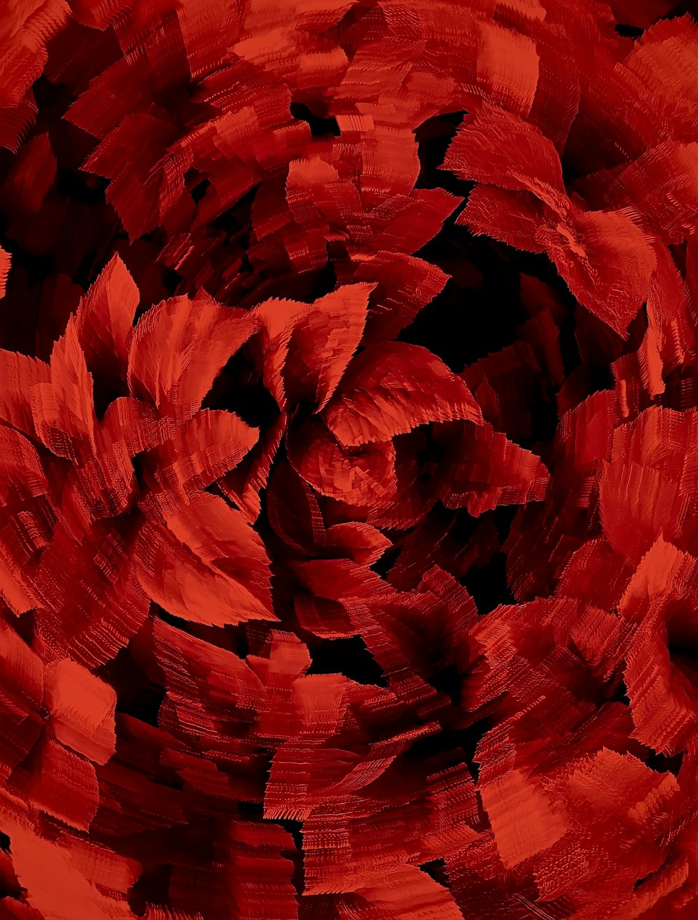 a pile of red leaves