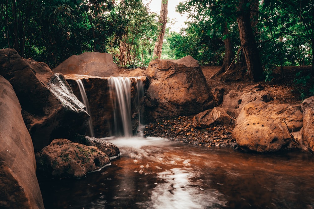 a waterfall over rocks