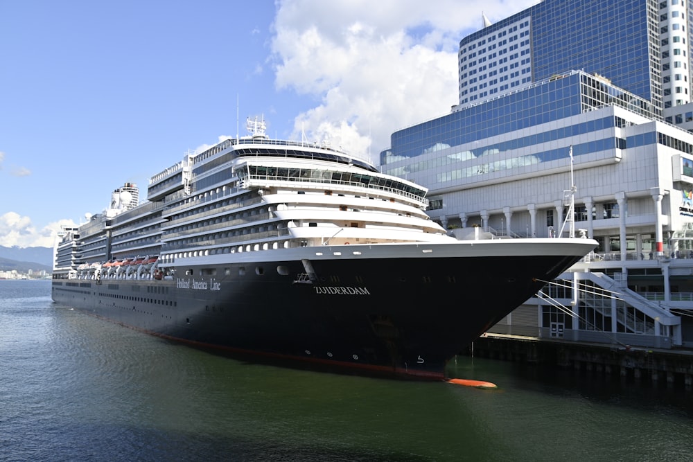 a large cruise ship docked