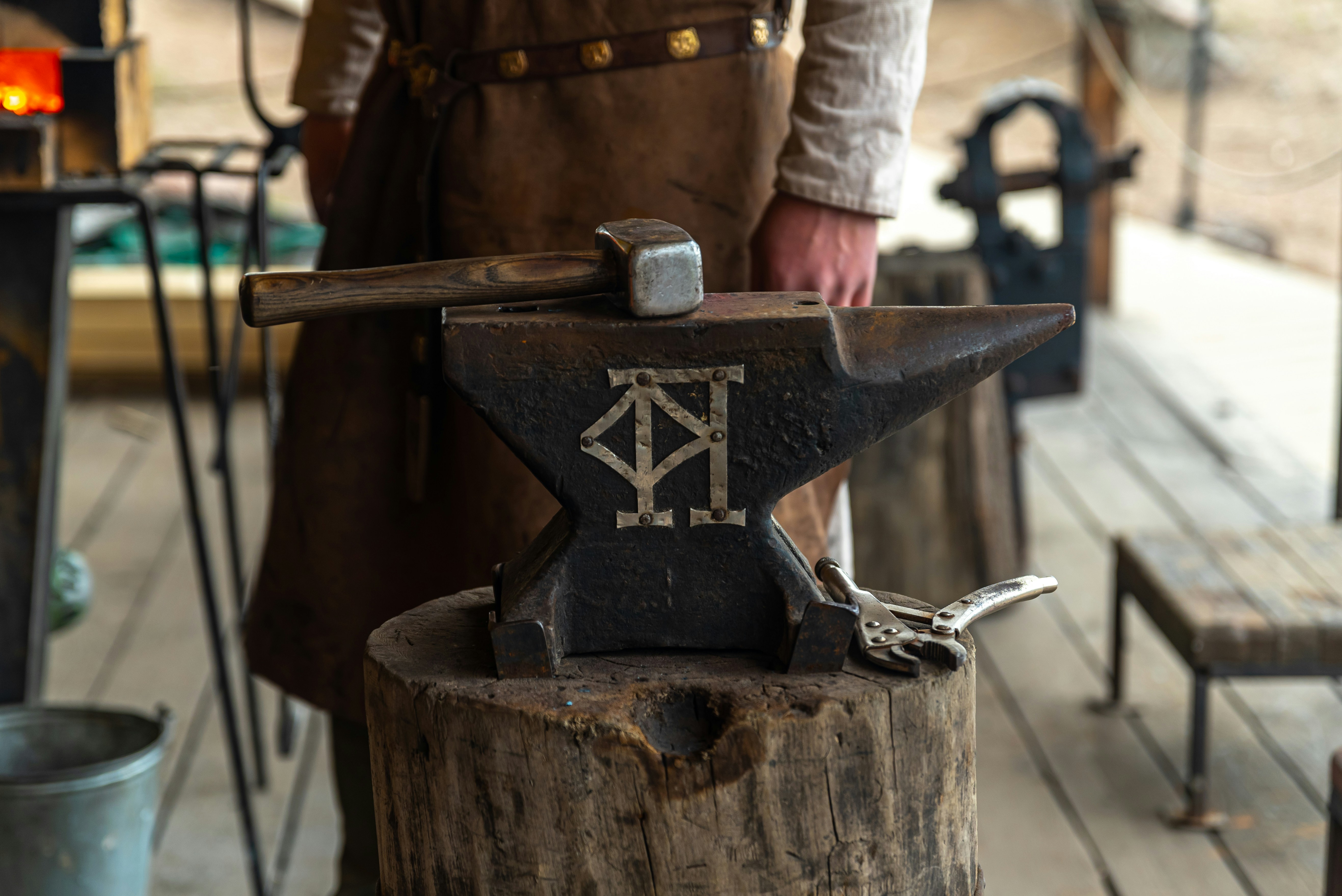a person working on a machine
