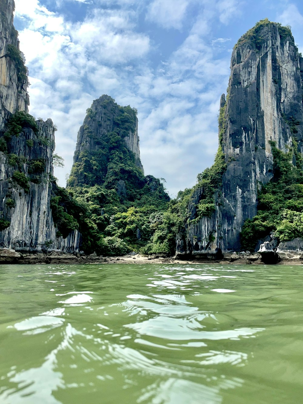 a body of water surrounded by mountains and trees