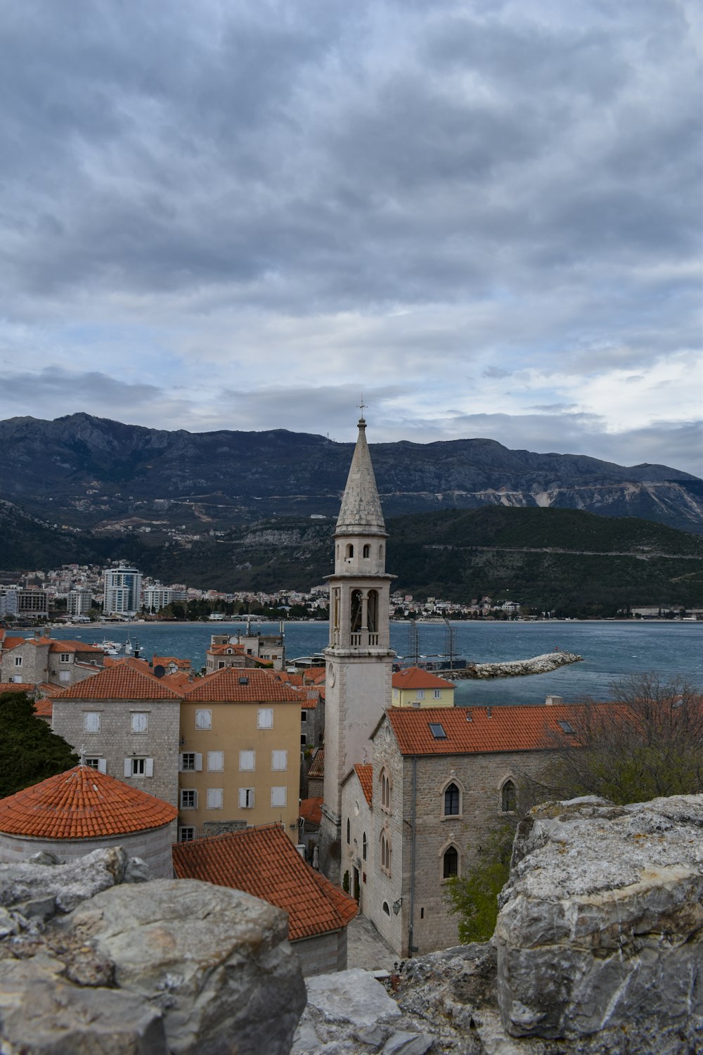 a view of a city from a hill top