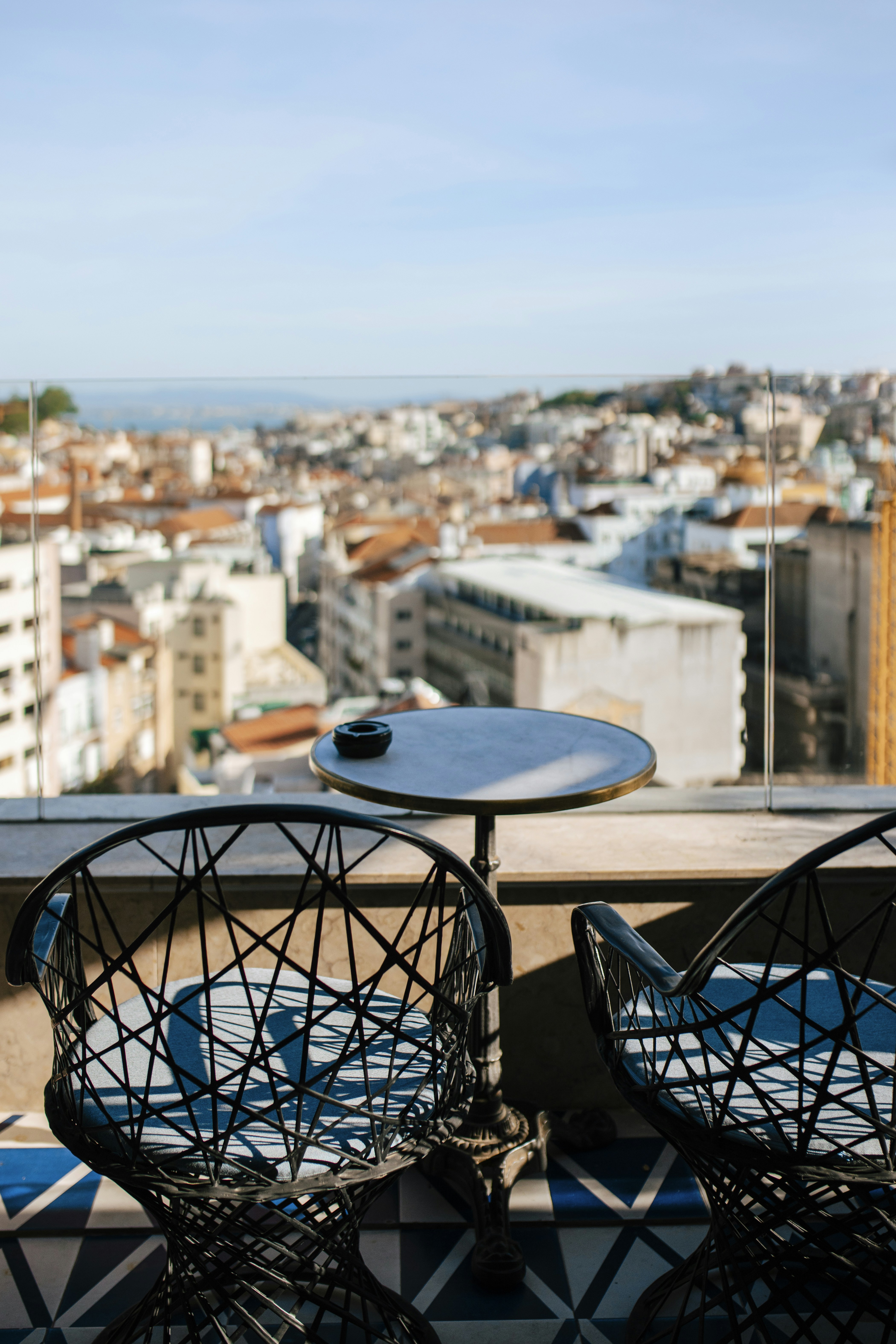 a building with a metal fence