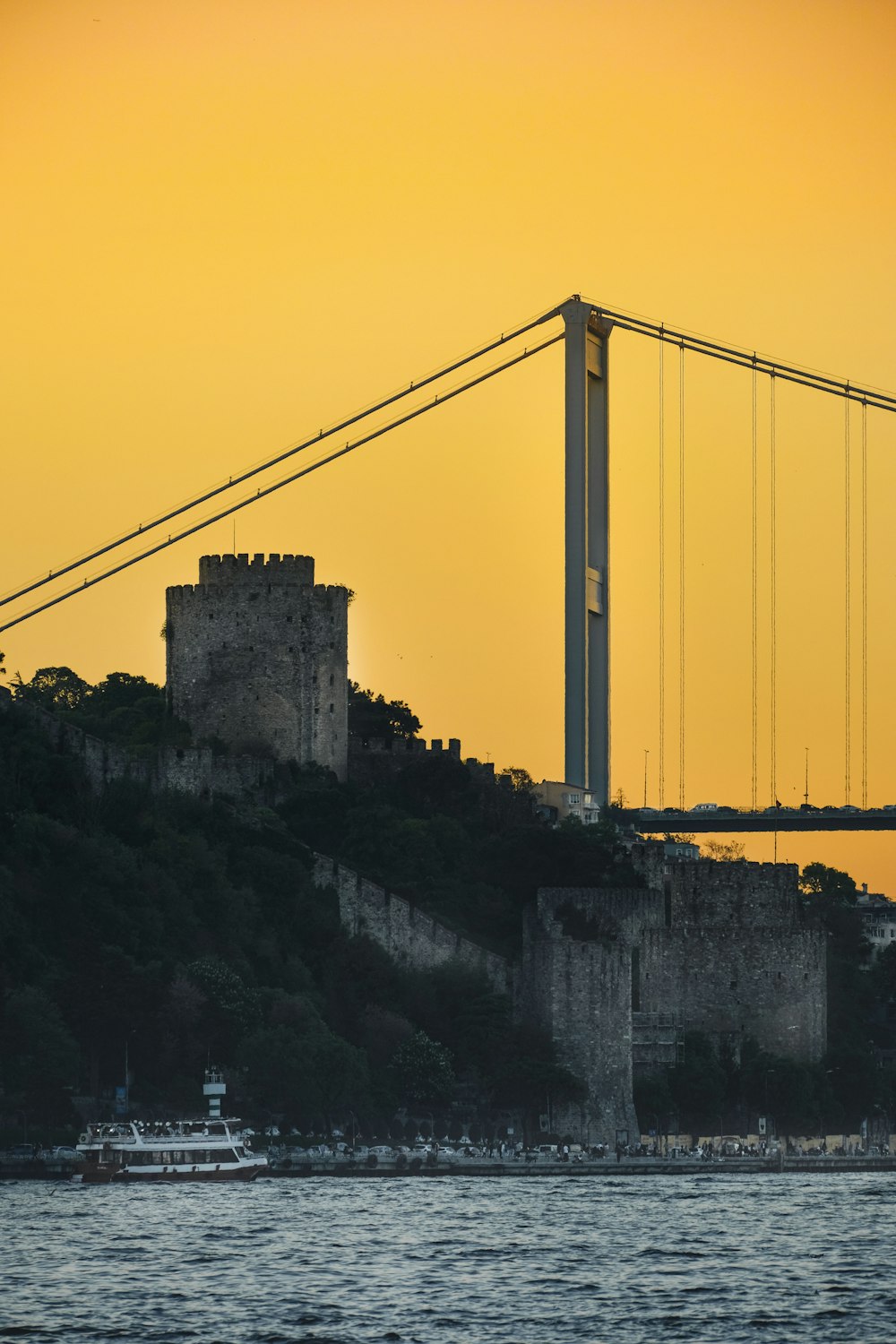 a large bridge spanning over a body of water