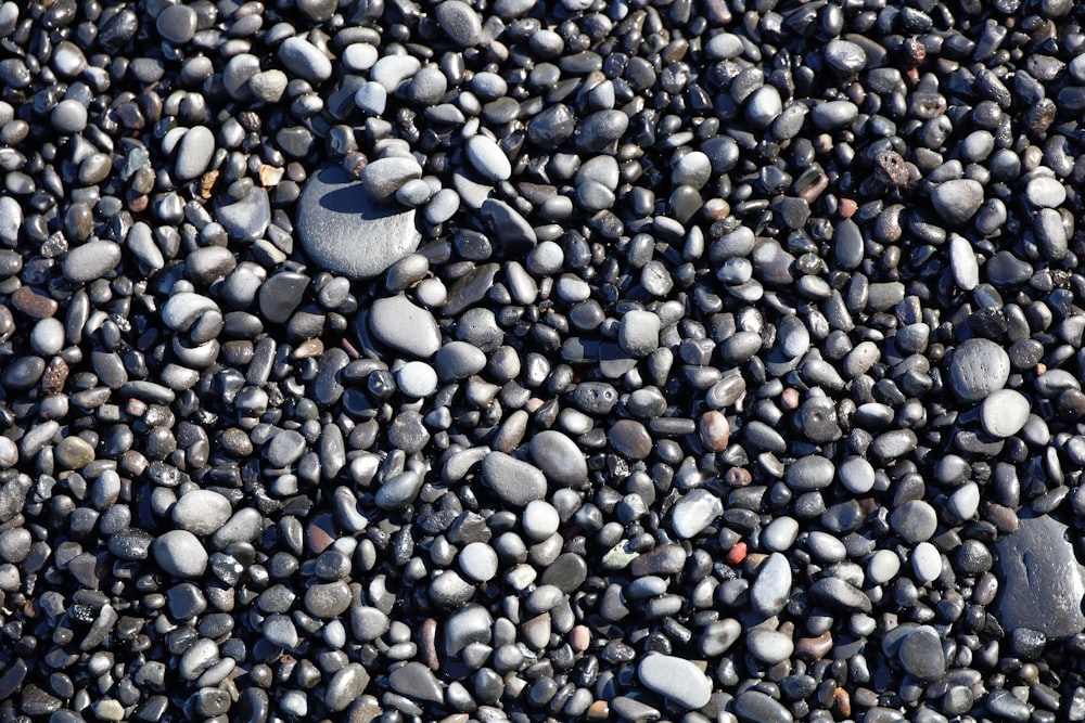 a bunch of rocks that are laying on the ground